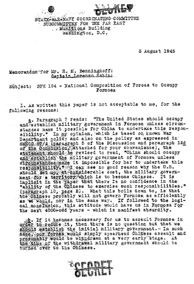 State-War-Navy Coordination Committee 文件 1945年 到 1946年
