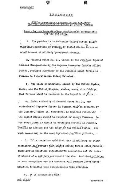 State-War-Navy Coordination Committee 文件 1945年 到 1946年