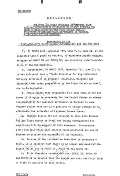 State-War-Navy Coordination Committee 文件 1945年 到 1946年