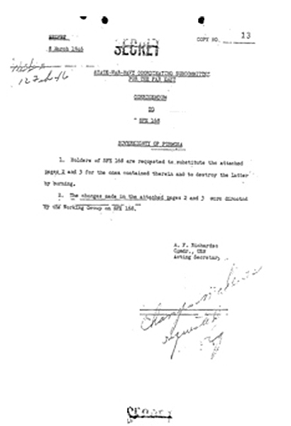 State-War-Navy Coordination Committee 文件 1945年 到 1946年