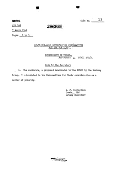 State-War-Navy Coordination Committee 文件 1945年 到 1946年