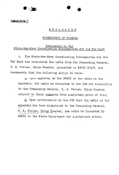 State-War-Navy Coordination Committee 文件 1945年 到 1946年