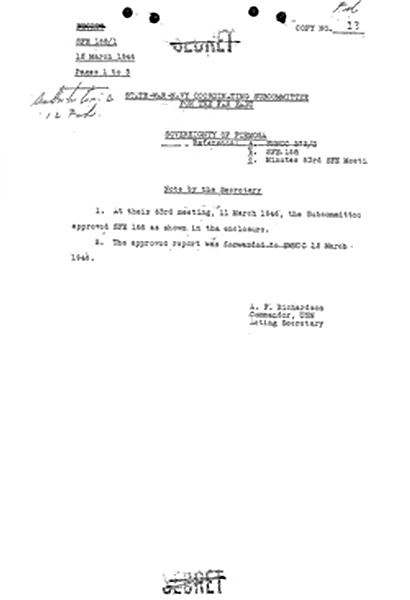 State-War-Navy Coordination Committee 文件 1945年 到 1946年